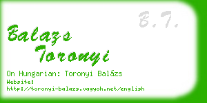 balazs toronyi business card
